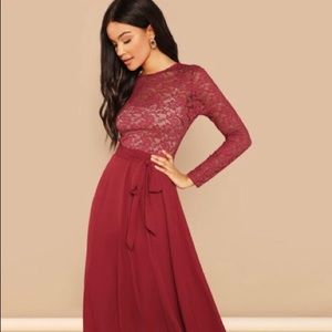 Red long sleeve lace dress. Only worn once!